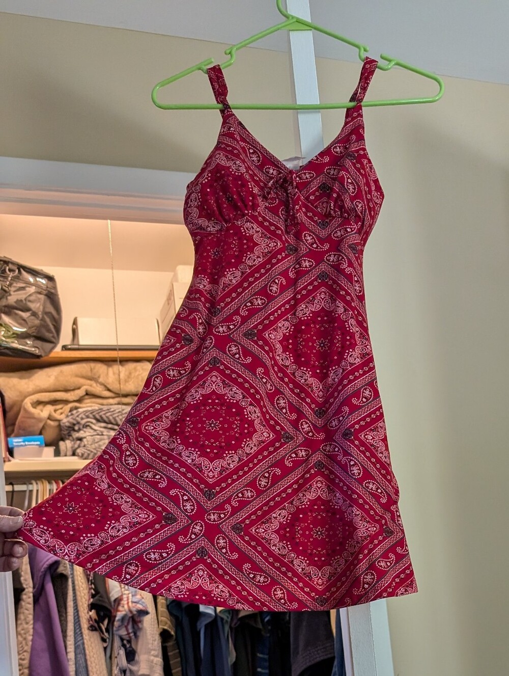 No Boundaries Red Bandana Print Mini Dress